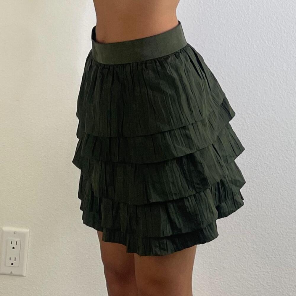 Green Ruffled Skirt - Picture 2 of 5
